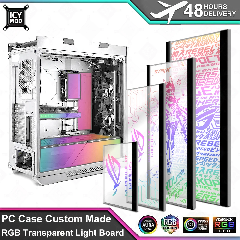 Gaming Console Tower - ICY MOD Transparent Acrylic ARGB Luminescent