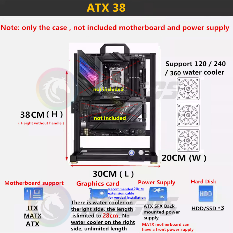 MOD ATX Open PC Case Frame For - огляд і ціна Gaming Console Tower