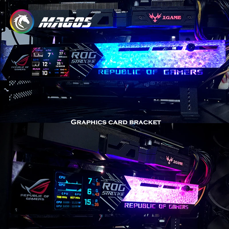 DIY 2.2 inch LCD Display GPU B - огляд і ціна Gaming Card Holder